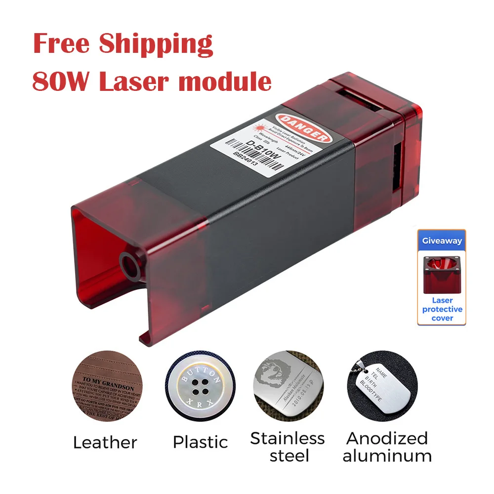 Two Trees 80W Laser Head For Engraving Machine Laser Cutter Wood Acrylic Cutting Metal Engraving Laser Module 450nm Blue Laser