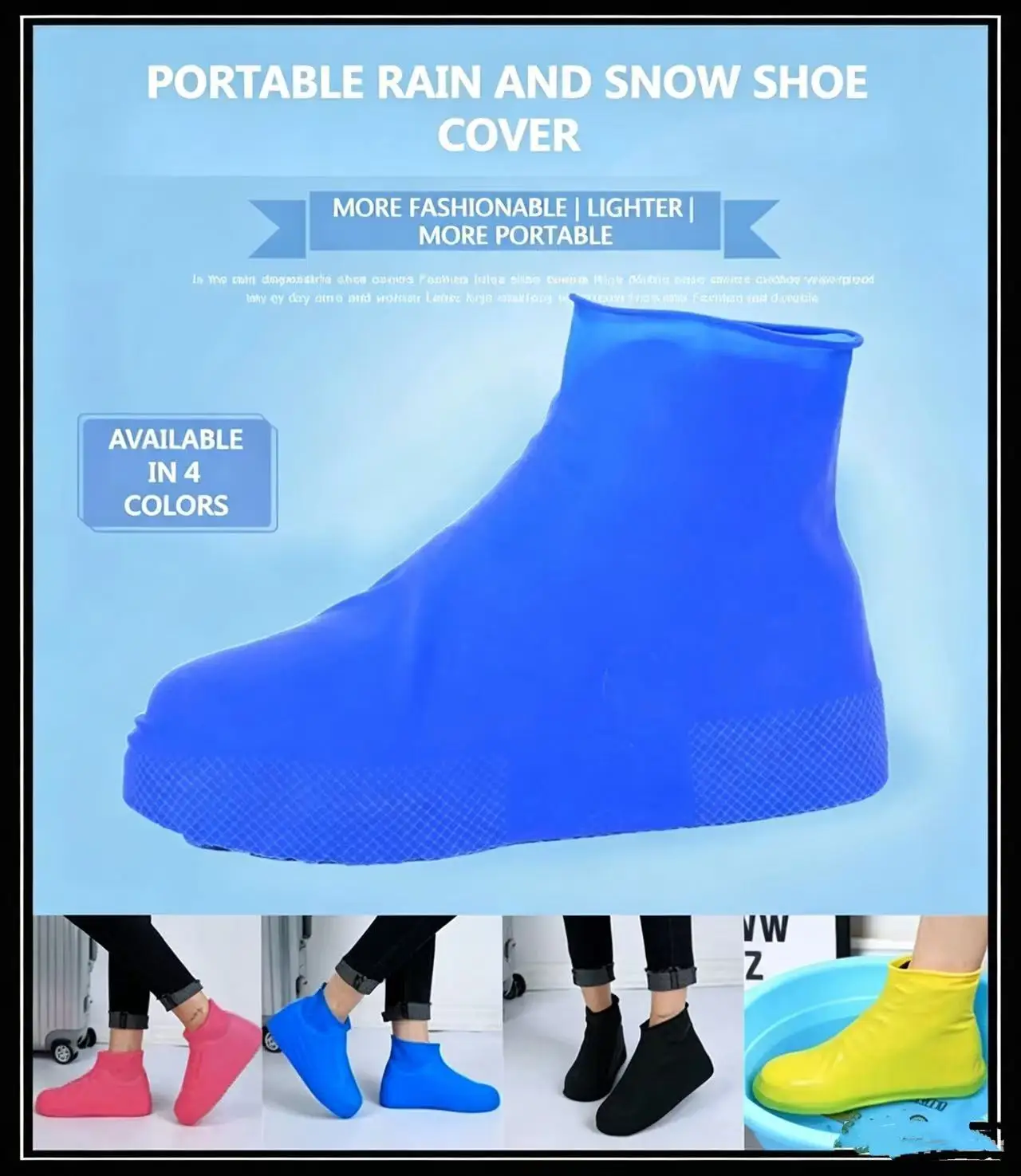 Durable Waterproof Non-Slip Silicone Shoe Covers