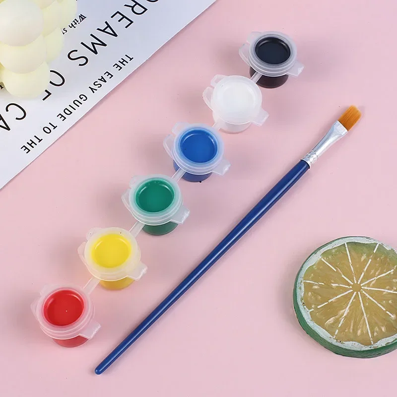 12 Colors Acrylic Paint Set with 2 Brushes for Oil Painting