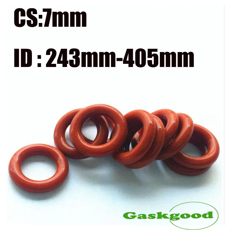 

1PCS 7mm Thickness Silicon Rubber O-ring Sealing ID 243mm-405mm Red Heat Resistance O Ring Seals Gaskets