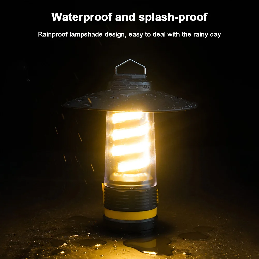 

Портативный фонарь с крючком, ручной фонарь для кемпинга, с аккумулятором USB, для экстренных ситуаций, 5 передач, для отдыха на открытом воздухе, походов