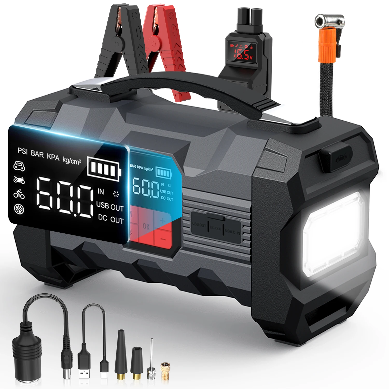 ZUKAKA Car Jump Starter with Air Compressor 4000A Portable Power Bank Cars Battery Starters Portable Starting Device Car Starter car jump starter jump starter