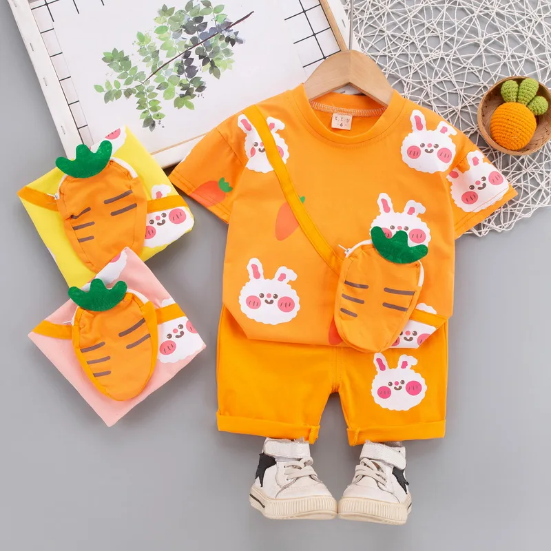 

JH-BabyClothesToddler Boy Clothes 0-5 Years Old Summer Short-Sleeved Shorts Suit Baby Printed Shirt Casual Shorts Two-Piece Suit