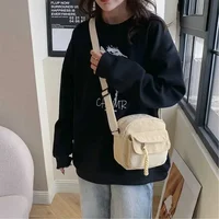 Korean Harajuku Messenger Bags Corduroy Women's Small Shoulder Bag Teenager Girl Crossbody Bag Cute Tote Student Bolsa - Image 4