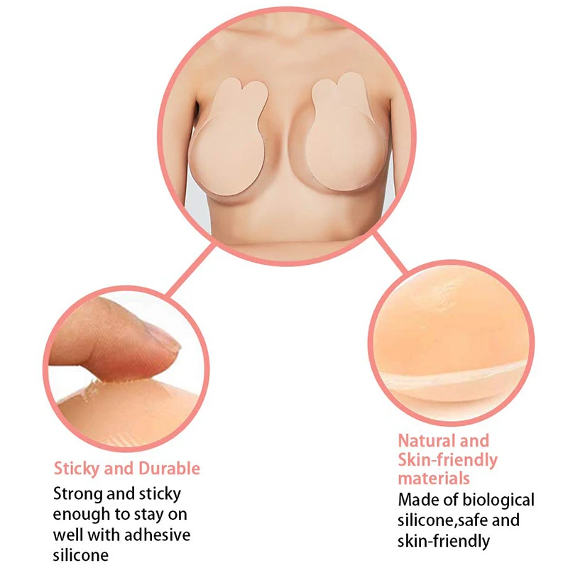 Reusable Self-Adhesive Silicone Strapless Invisible Lift-Up Tape Bra
