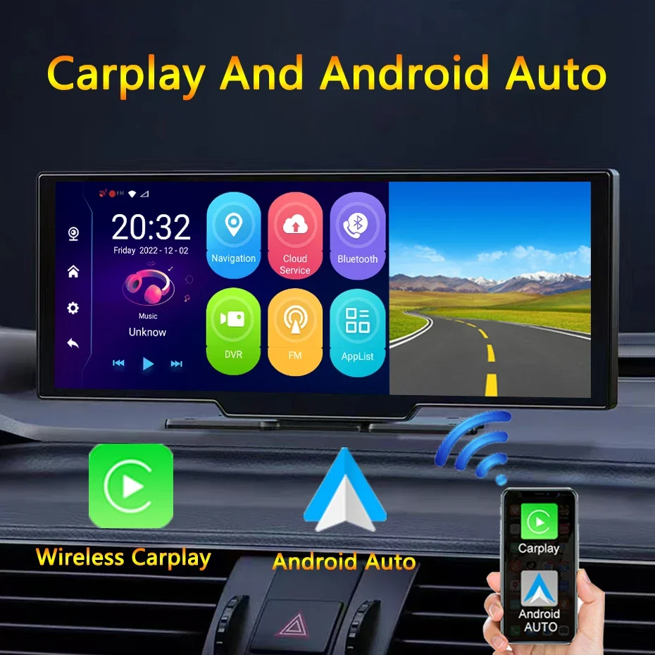  ķ Ĺ ī޶  ī÷  ȵ̵ ڵ 4K DVR GPS ׺̼    ,  , 24H ũ AUX, 10.26 ġ