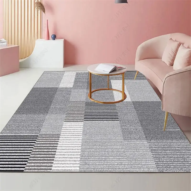 Simple Living Room Carpet Geometric Printing Bedroom Bedside Rug Modern