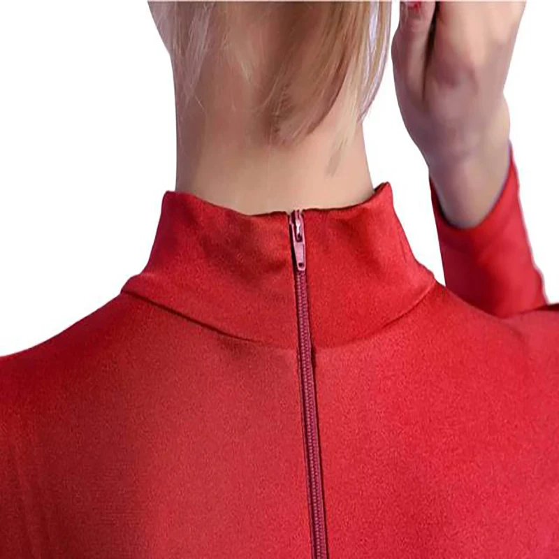 Speerise Adult Women Unitard High Neck Zip One Piece Full Body Leotard Long Sleeve Ballet Dancewear