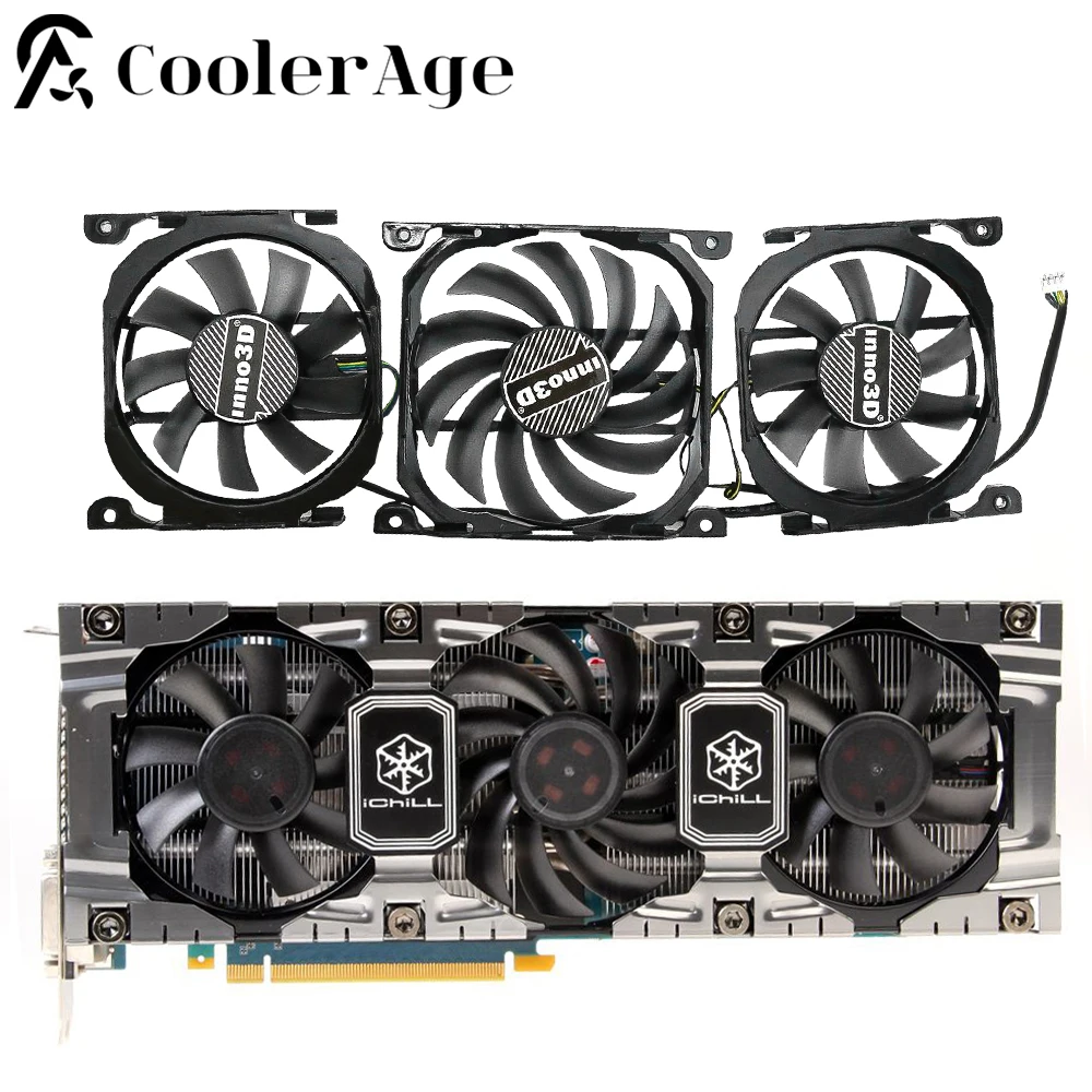 Cf-12915S Cf-12815S Gtx760 Gtx670 Gtx680 Gtx660Ti Ventola Di Raffreddamento Della Scheda Grafica Per Ventola Della Scheda Video Inno3D Gtx 760 670 680
