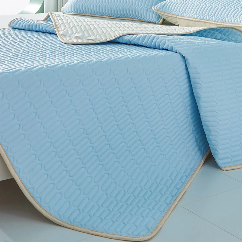 Latex Cool Feeling Ice Fabric Mattress Single/Double/Queen Bed Sheet Summer Cool Pad Mat Elastic Band Four Corners Bedspreads 이불