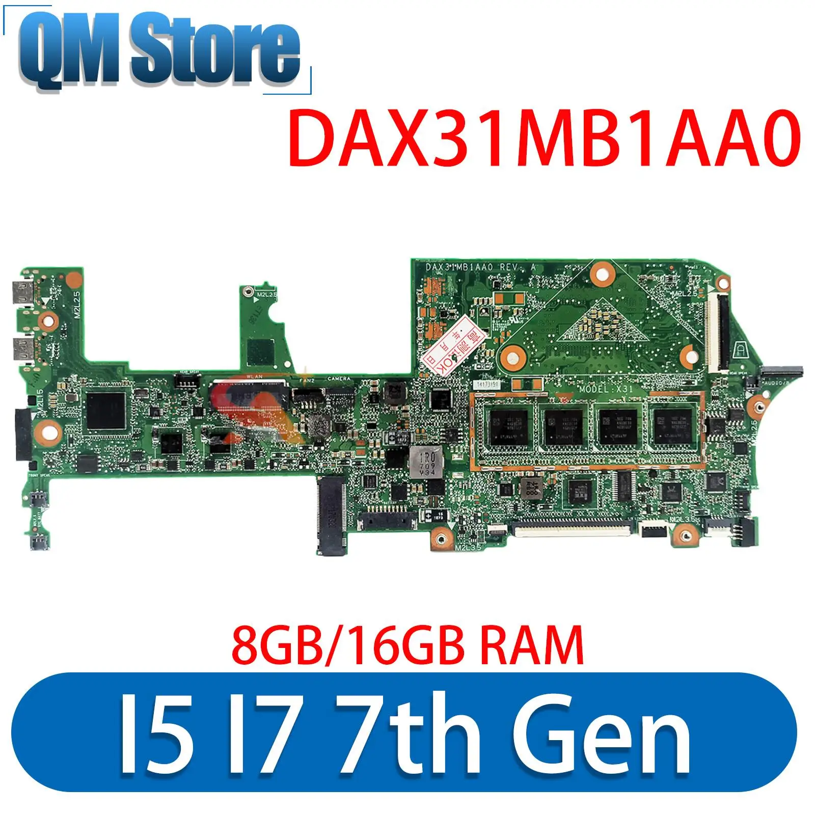 

DAX31MB1AA0 DA0X31MBAF0 For HP Spectre X360 13-AC 13-W Laptop Motherboard With i5 i7 CPU 8GB/16GB Memory 907558-601 918042-601
