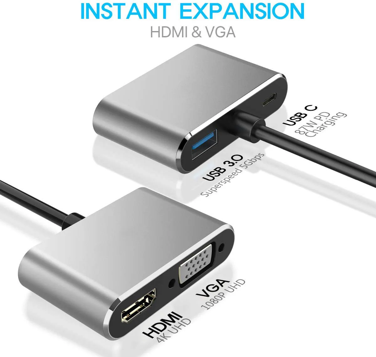 USB C To HDMI-Compatible VGA Type-C Digital AV Multiport Adapter Thunderbolt 3 Converter To 4K 1080P Fast Charging for MacBook