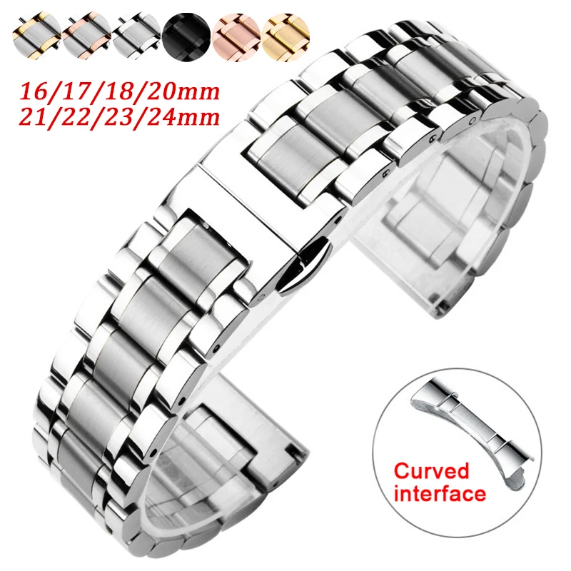 Stainless Steel Butterfly Buckle Bracelet Strap