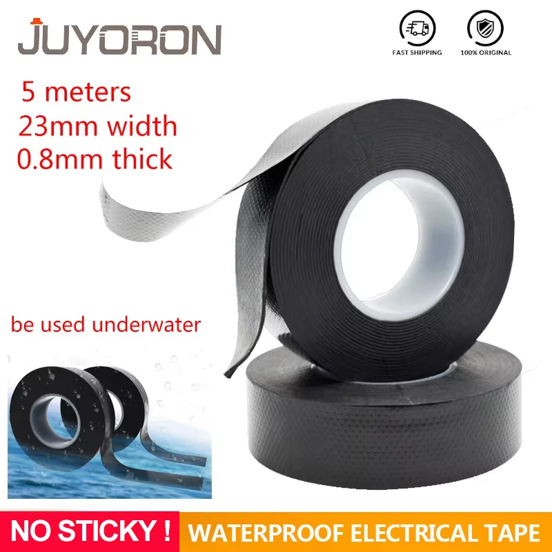 Insulating Tape 1PCS J20 Self-bonding Rubber PVC Waterproof Adhesive Black
