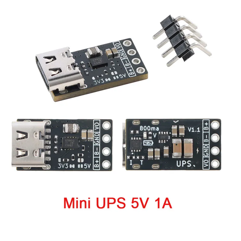 STM32 ESP32 장치용 C형 3.3V 5V 출력 1.5A 리튬 배터리 충전 기능이 있는 미니 UPS 전원 모듈