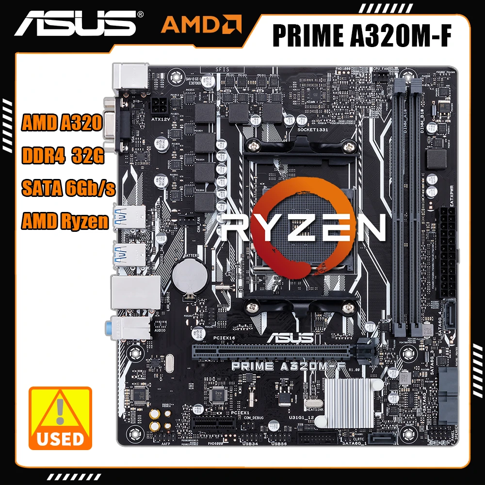 AM4MotherboardASUSPRIMEA320MFAMDAM4SupportsAMD7thGeneration
