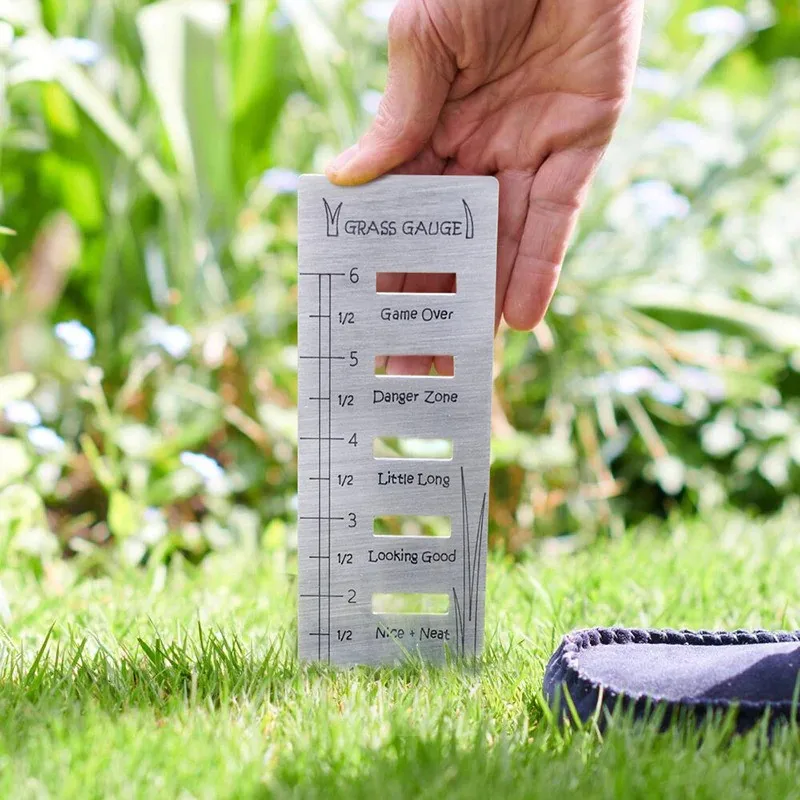 스테인레스 스틸 잔디 절단 도구, 재밌는 금속 눈금자, 정원 트리밍 가이드, 측정 가지 치기 식물