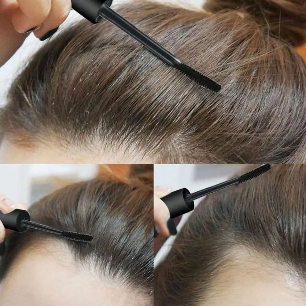 Temporary Hair Color Brush Diy Hair Color Wax Mascara Dye Cream Brown White Up Cover Black One- J1z5