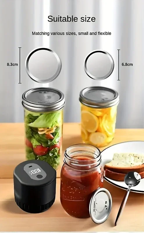 Description Picture 3 of itemmason Jar Vacuum Sealer for Canning Jars with Wide and Regular Mouth Mason Lids Vacuum Sealing Machine for Food Storage