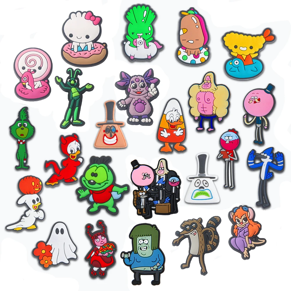 1pcs Hot Cartoon Series Shoe Charms For Clogs Bogg Bag Bubble Slides Sandals, PVC Shoe Decorations Beach Bag Accessories