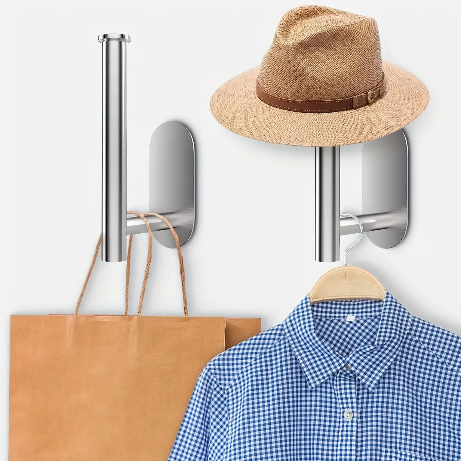 Stainless Steel Hat Organizer Wall Mounted
