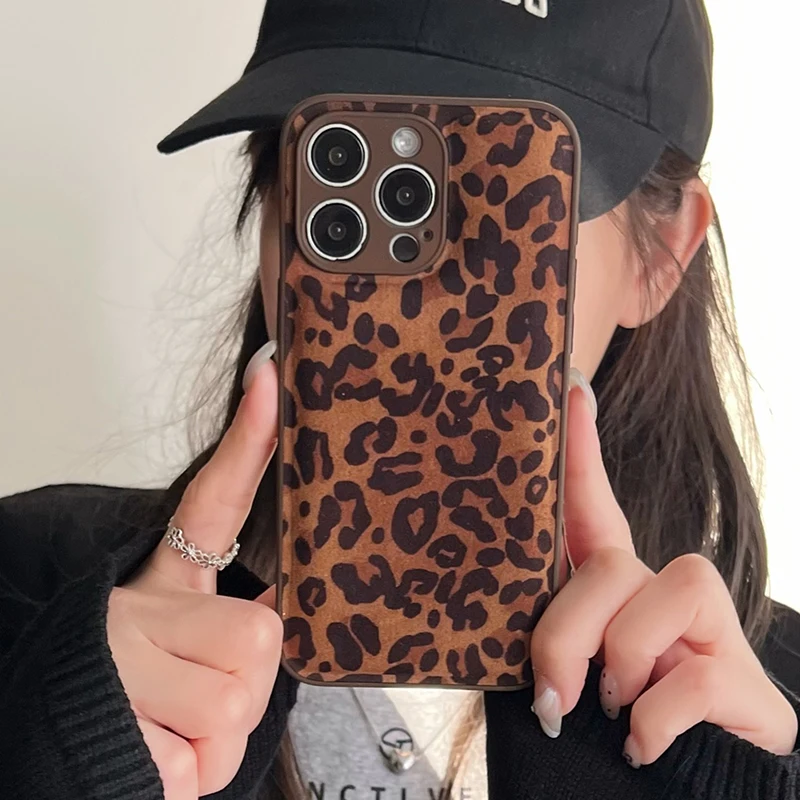 Fashion Leopard Print Leather iPhone Case