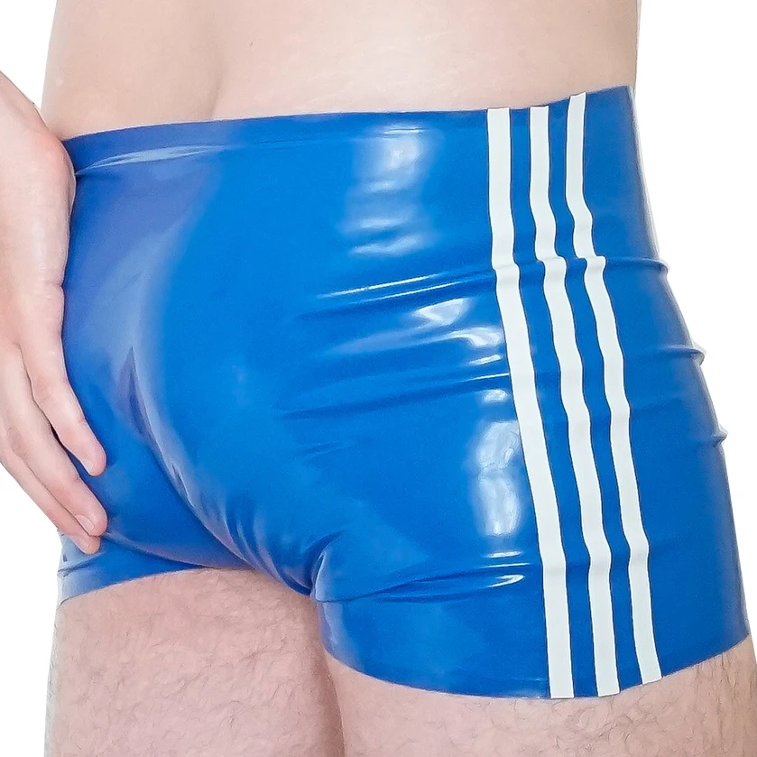 Men's Latex Boxer Shorts - Natural Rubber Underwear With Cock Hole