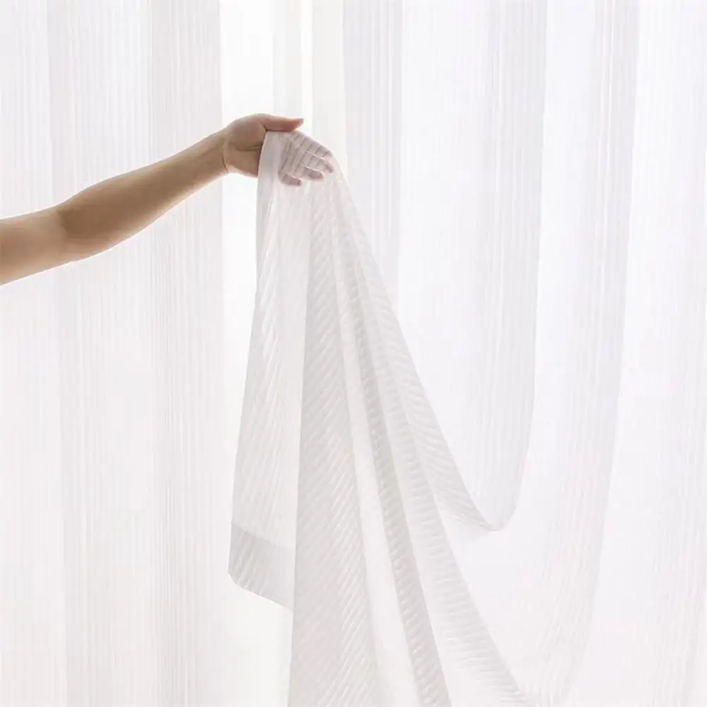 Solid White Tulle Sheer Curtains For Living Room Decoration Curtains Bedroom Modern Tulle Voile Organza Curtain Fabric Drapes