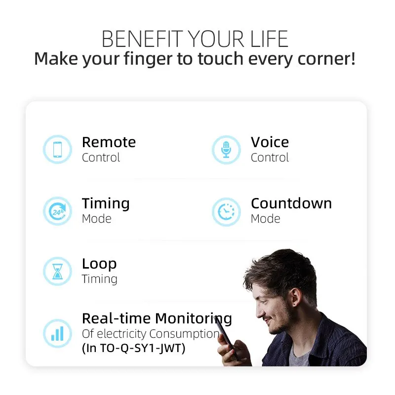 Tuya WiFi Smart Circuit Breaker 1P DIN Rail for Smart Home Wireless Remote Control TONGOU - Image 3
