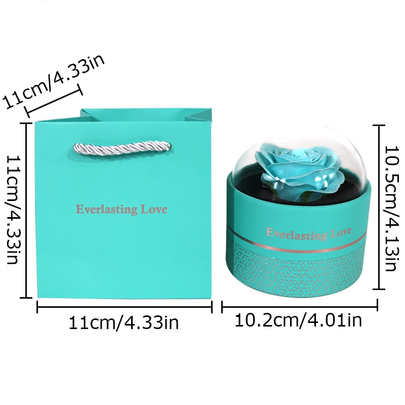 Eternal Rose Flower Gift Box For Anniversary Birthday Mother's Valentine's Day Party Jewelry Ring Earrings Necklace Storage Box