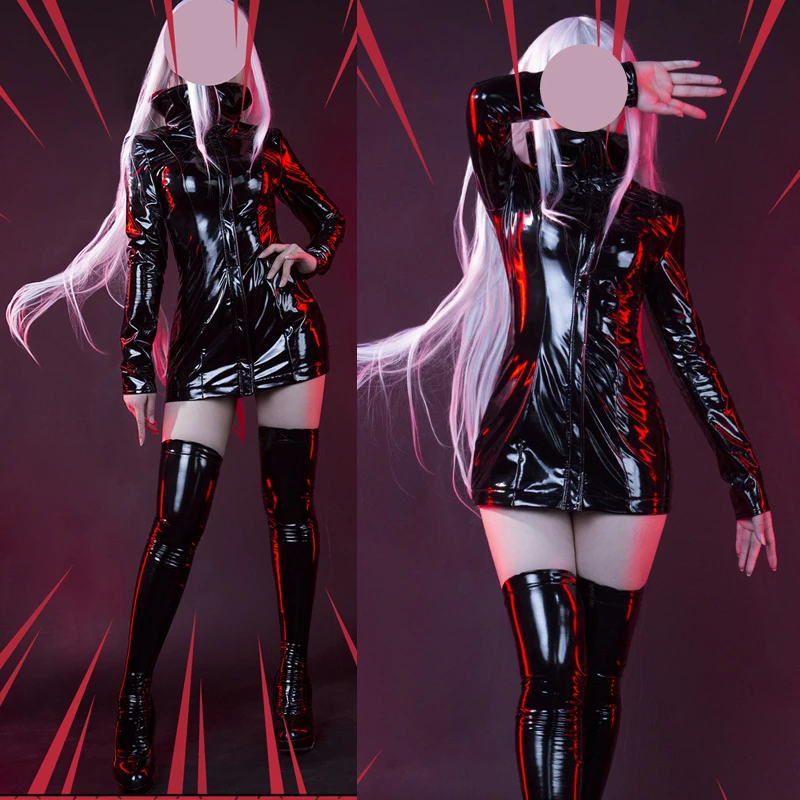 

Jujutsu Phantom Parade Kaisen Gojo Satoru Female Cosplay PU Leather Tights Dress Halloween Uniform Suit Party Carnical Outfit