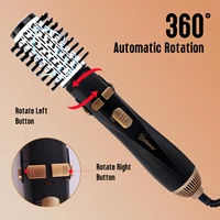 Hatteker brosse à Air chaud 4 têtes remplaçable sèche-cheveux fort vent électrique lisseur rouleau bigoudi peigne souffleur outil de coiffure 3