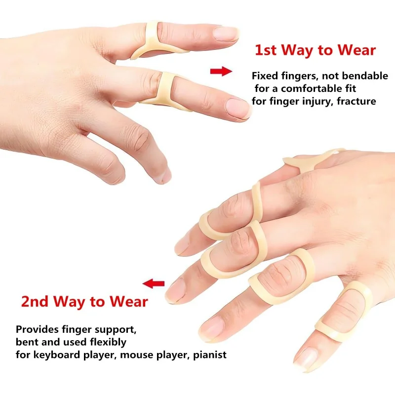 Ovale Fingerschiene, 5er-Pack Trigger-Fingerschiene für Arthritis, gebrochener Knochen, 5 Größen Stützstrebe Fingerstabilisatorstrebe – Detail 4