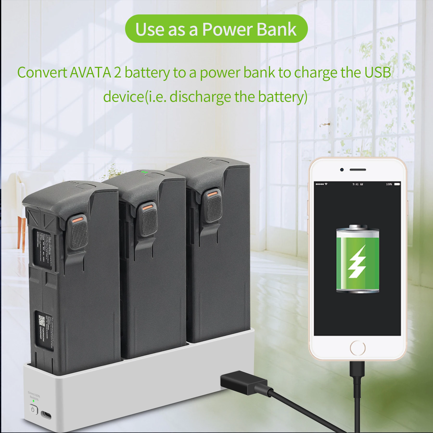 Chargeur multiport DJI Avata 2 - Hub de charge rapide 65W