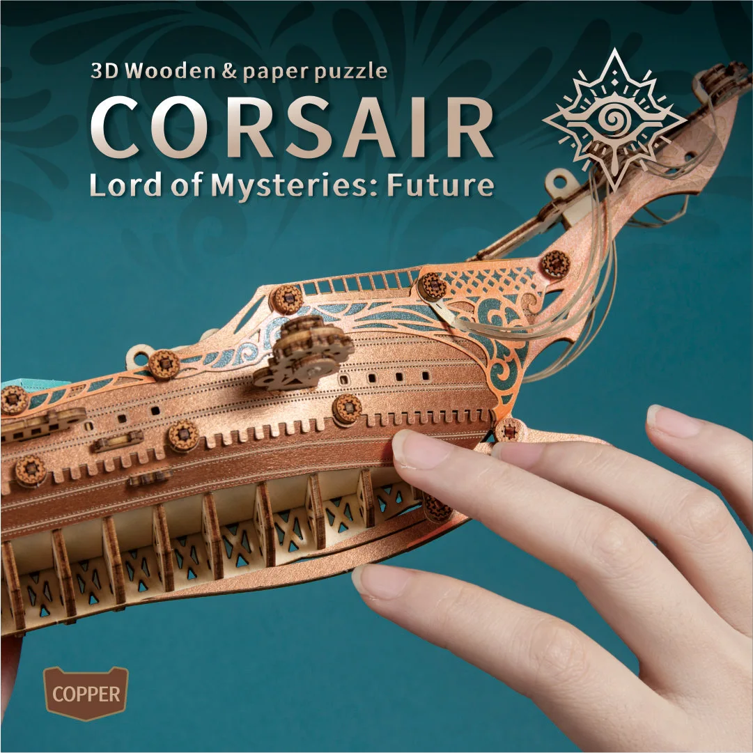 MMZ MODEL DIY 3D Wooden Puzzle Fantastic Spaceship Corsair Assembly Model Kits Toys For Children Kids Girls Birthday Gift 3