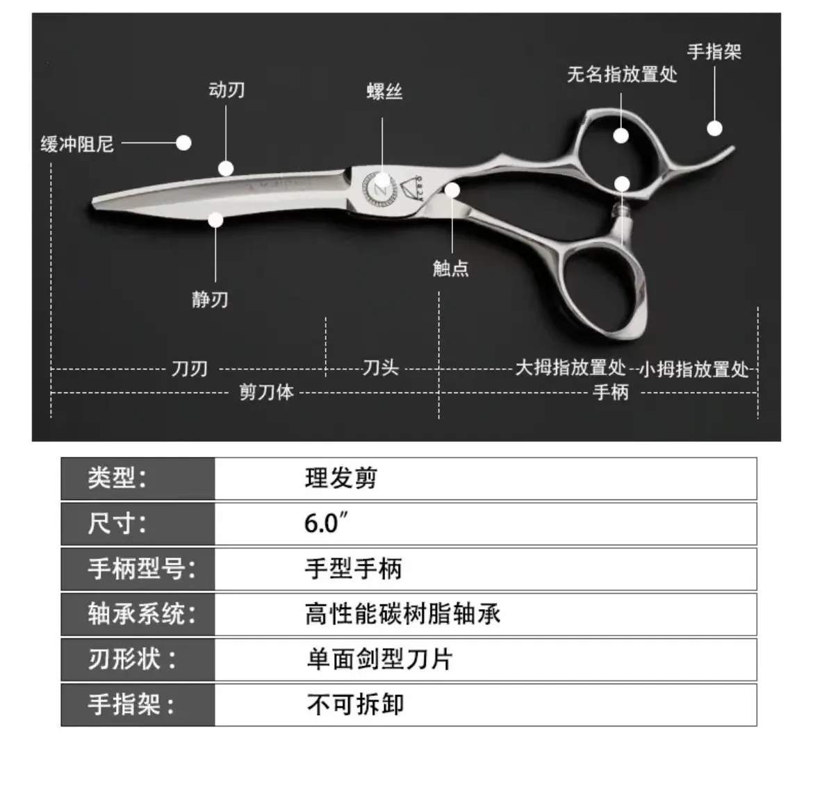 Description Picture 6 of itemMIZUTANI Professional Barber Scissors Grand Samurai Damascus Pattern 6