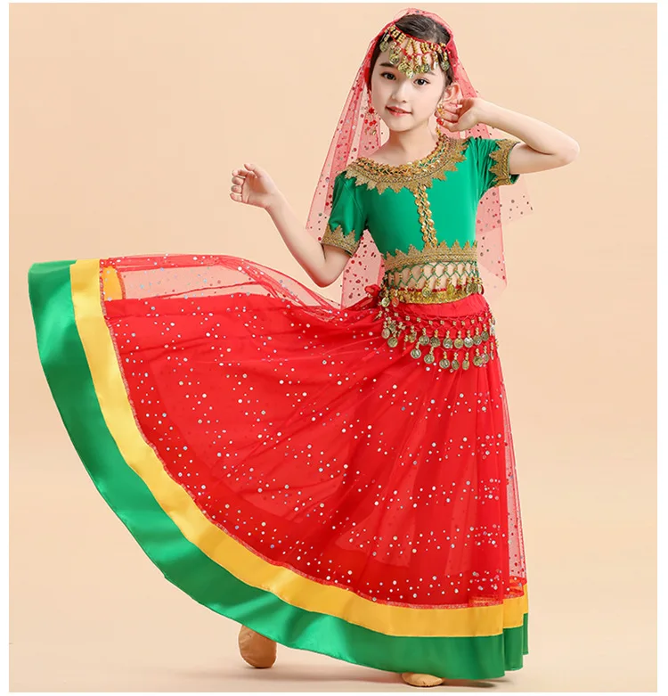 

New Kids Belly Dance Costume Set Oriental Indian Dancing Costumes Belly Dance Wear Dress Indian Clothes For Girls