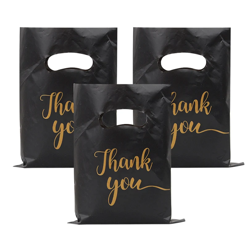 30/50/100pcs Thank You Gift Bags Plastic Candy Cookie Packaging Bag for Wedding Birthday Party Favors Small Business Supplies