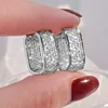 Anziw Original Full Moissanite Earrings Women Square Hoop Earrings Silver 925 Trendy Wedding Party Jewelry with GRA Certificate 2