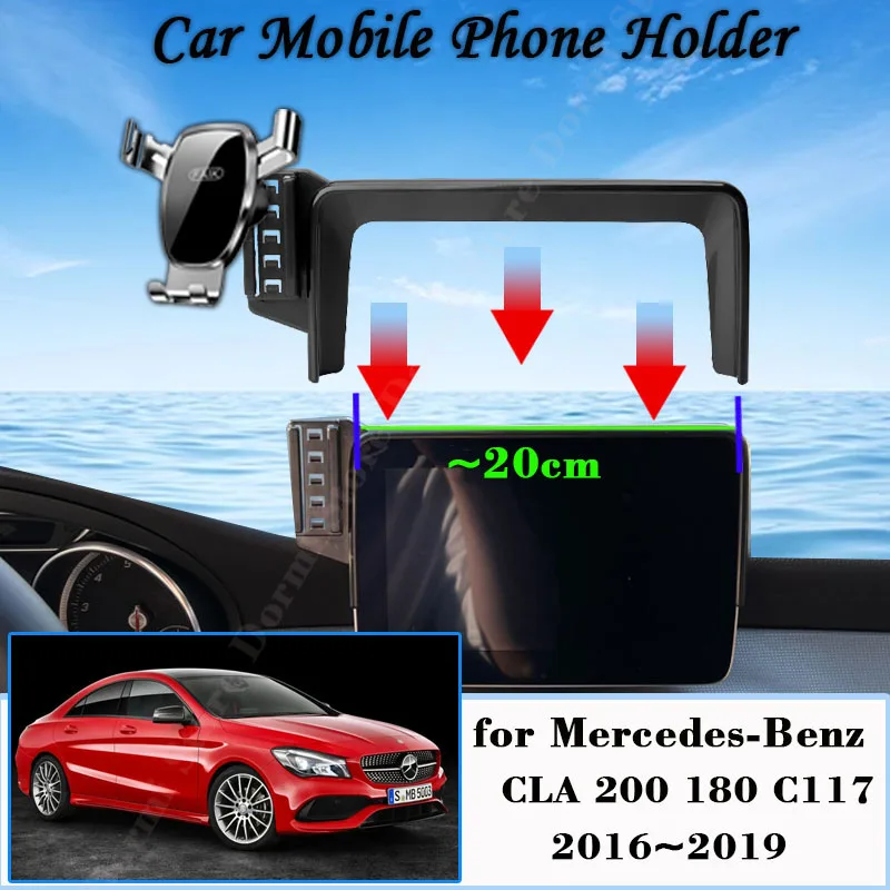 Car Mobile Cell Stand for Mercedes-Benz CLA 200 180 C117 2016~2019 2018 Air Vent Clip Phone Bracket Gravity Holder Accessories car mobile phone holder air vent outlet clip stand gps gravity navigation bracket for jeep renegade 2016 2019 auto accessories