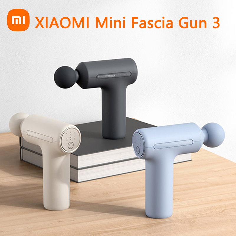 XIAOMI Mijia Mini Fascia Gun 3 Portable Muscle Massage Gun 12kg Thrust Brushless Silent Motor 3 Massager Heads Relax the Body