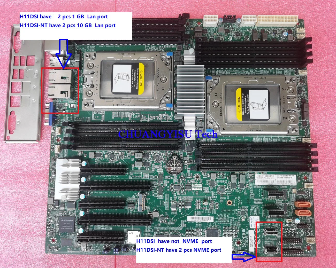 Electronic Components H11DSi REV 2.0 H11DSi-NT EPYC Dual Server Motherboard Recc DDR4 Support 7551 7601 7282 7402 7702 7452 Processores