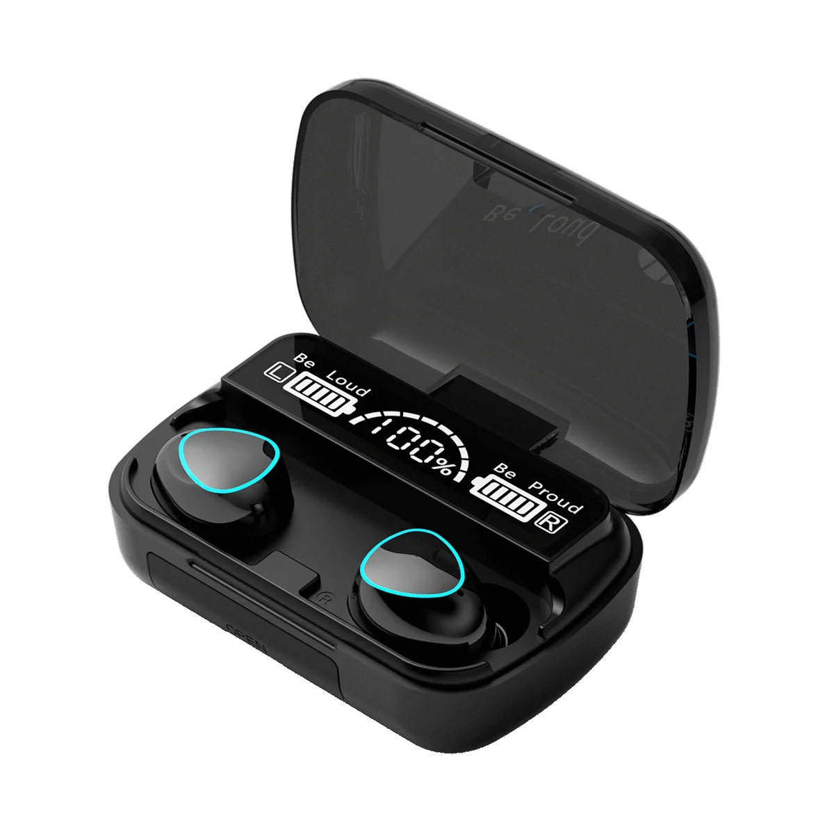 

Беспроводная гарнитура Tws Bluetooth V5.1 со светодиодным дисплеем, стерео мини-наушники-вкладыши с микрофоном, гарнитура громкой связи, Черная