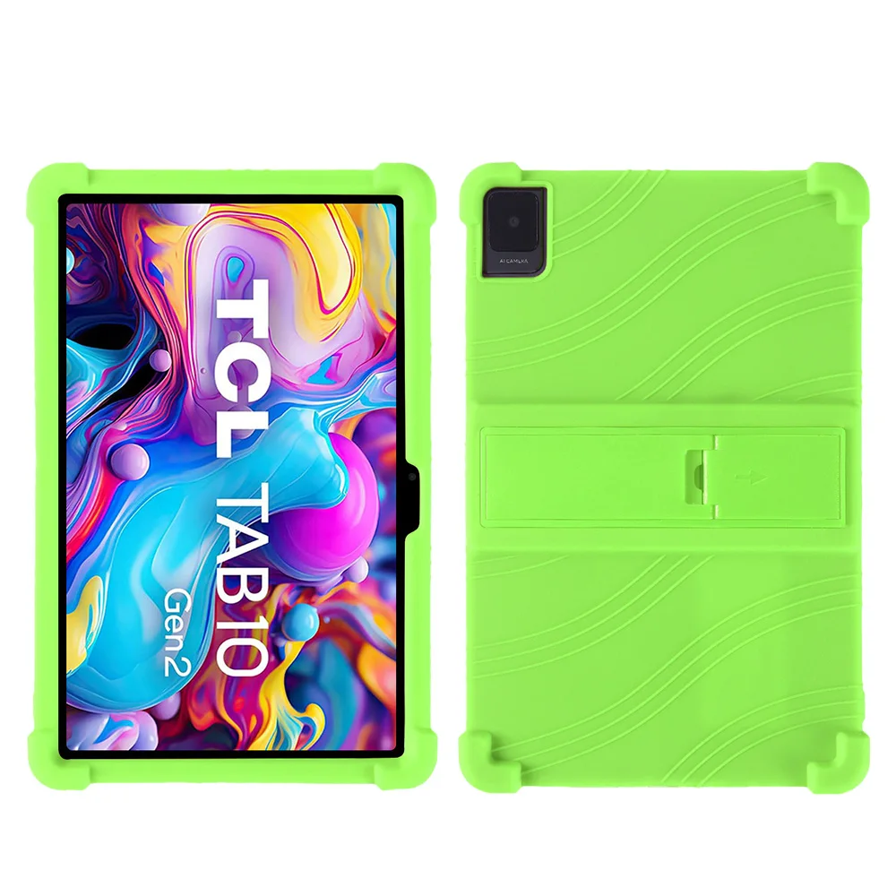 Durable Silicone Tablet Cover with Kickstand - Soft Shockproof Protector