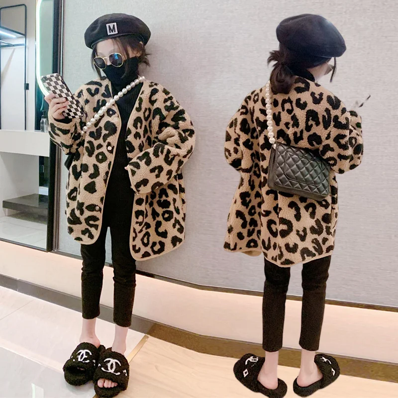 

Girls Coat Jacket Winter Cotton Windbreak 2023 Charming Warm Plus Thicken Furs Overcoat High Quality Children's Clothing