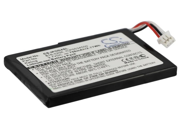 

Cameron Sino 750mAh Battery 616-0183,616-0206, 616-0215, AW4701218074, ICP0534500 for Apple iPOD 4th Generation