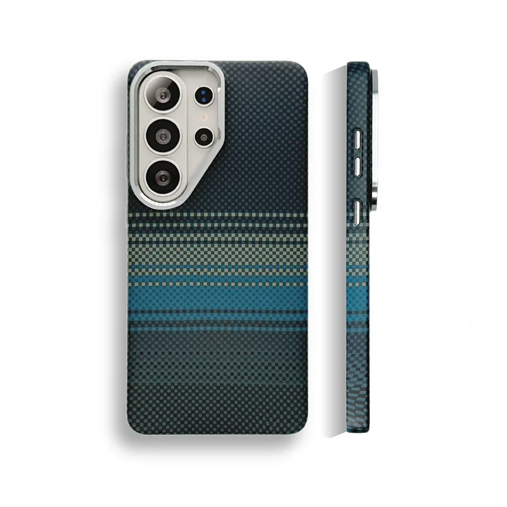 Carbon Fiber Pattern Magnetic Phone Case - Shockproof & Wireless Charging Compatible Cover