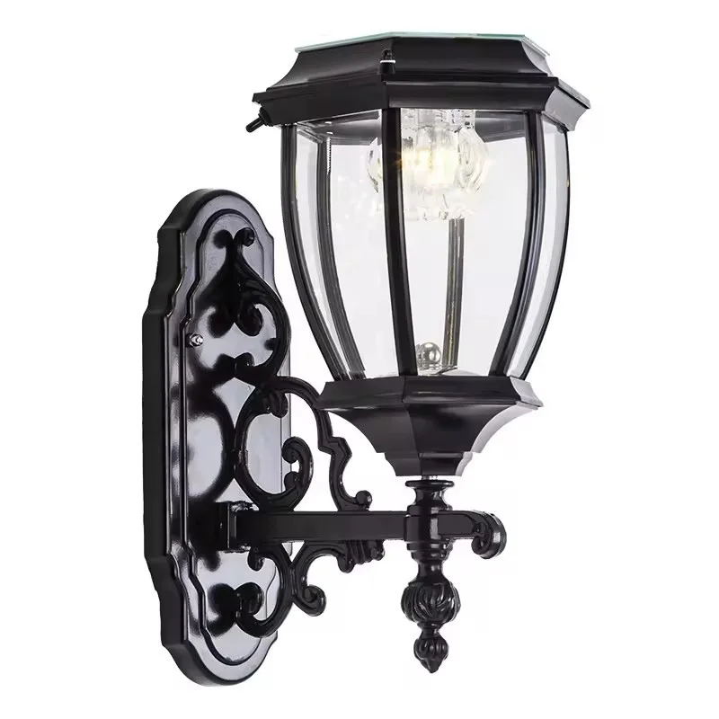 Outdoor Waterproof Two Grades Switch Aluminium Landscape Garden Solar  Led Wall Lights Flat Head Solar Wall Lamp Control