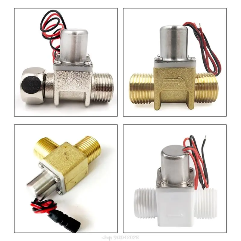DC 4.5V 1/2" Electric Solenoid Valve Brass Solenoid Valve Water Flow Pul se Electromagnetic Positive Pulse