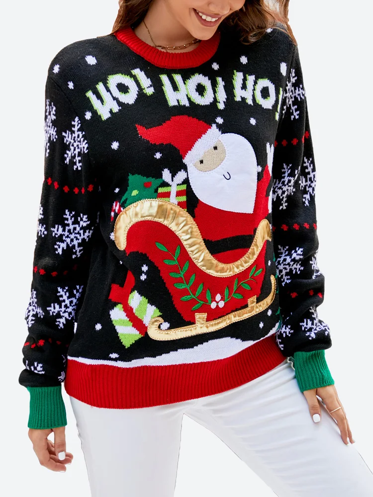 

Benuynffy Fall Sweaters Crew Neck Christmas Cute Winter Pullover Sweaters Casual Long Sleeve Knit Tops for Women 2023